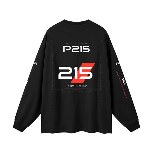 P215 Oversized Long Sleeve Tee — Launch Edition · 001 / 215