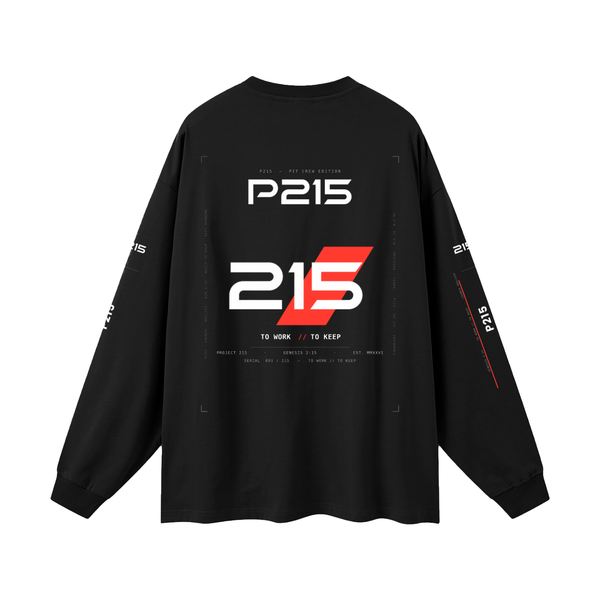 P215 Oversized Long Sleeve Tee — Launch Edition · 001 / 215
