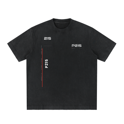 P215 Heavyweight Washed Tee — Launch Edition · 001 / 215