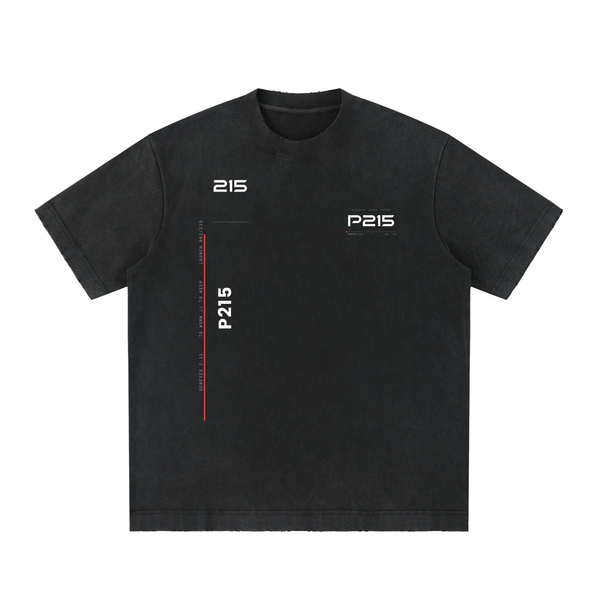 P215 Heavyweight Washed Tee — Launch Edition · 001 / 215