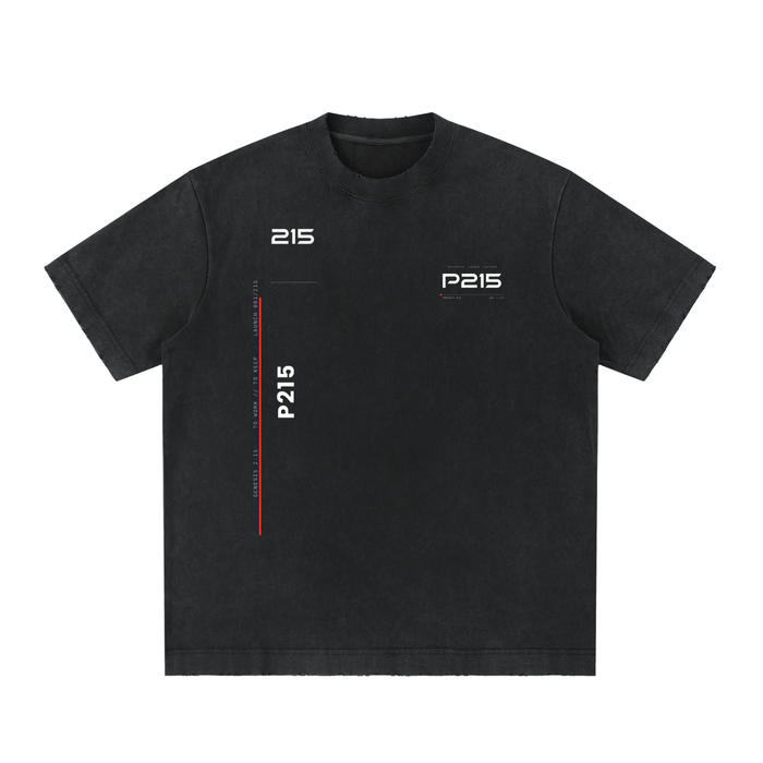 P215 Heavyweight Washed Tee — Launch Edition · 001 / 215