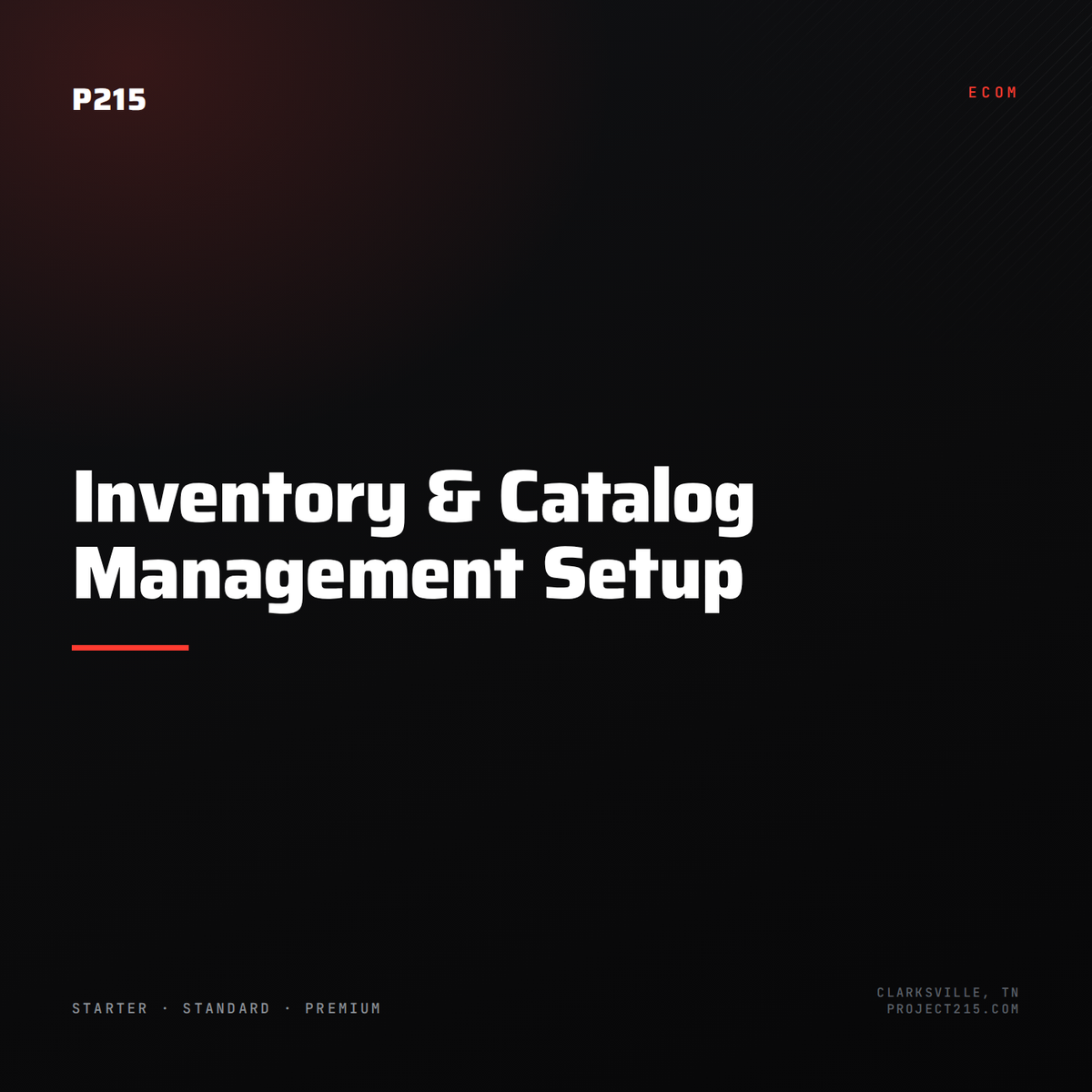 Inventory & Catalog Management Setup
