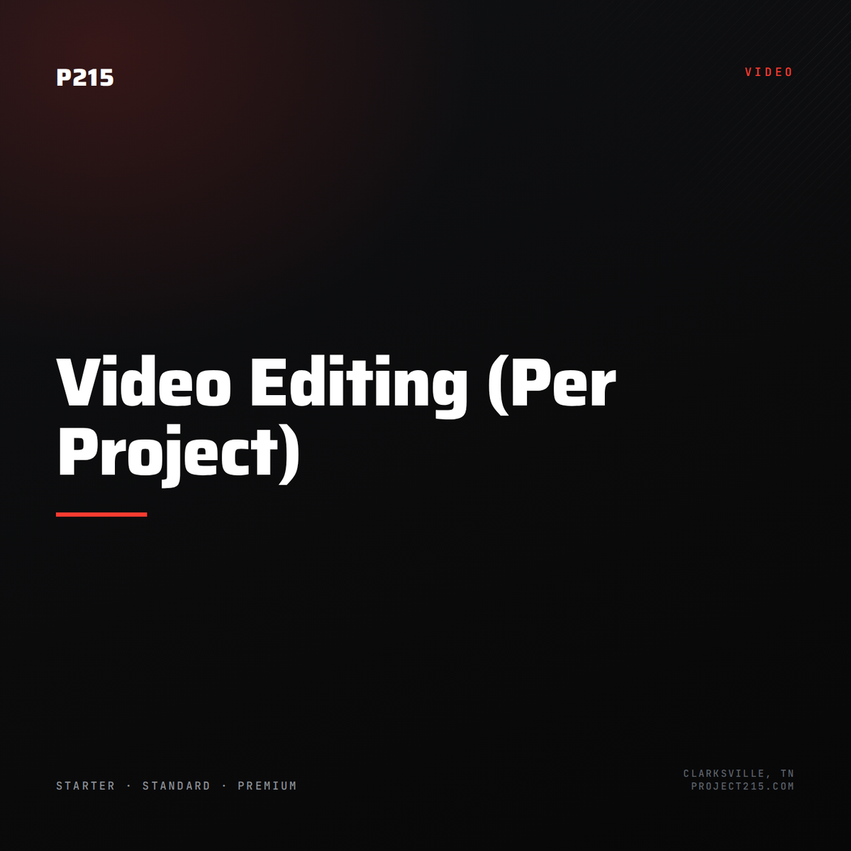 Video Editing (Per Project)